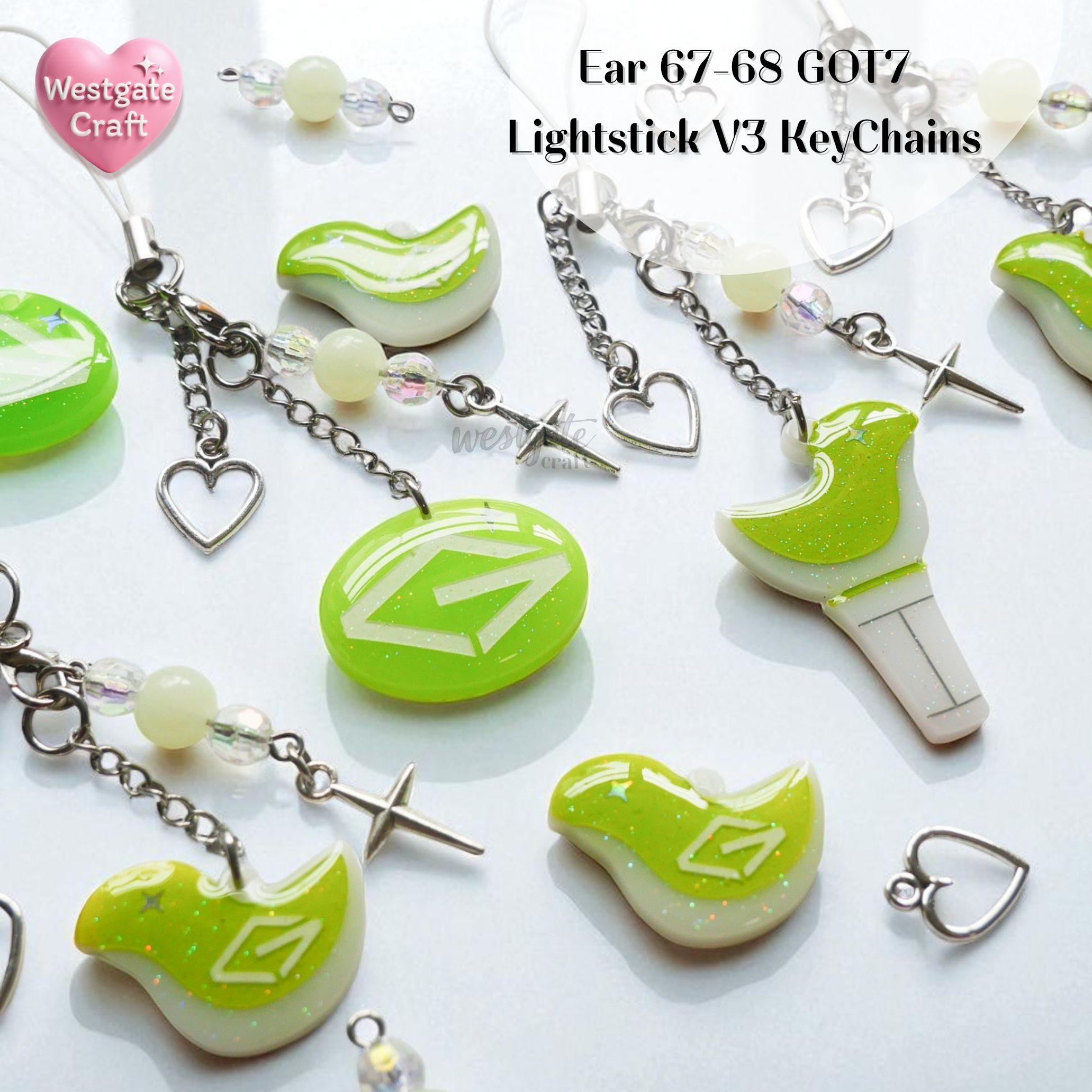 พวงกุญแจ Kpop Ear 67-38 Lightstick V3 / พวงกุญแจเรซิ่น Got / Handmade