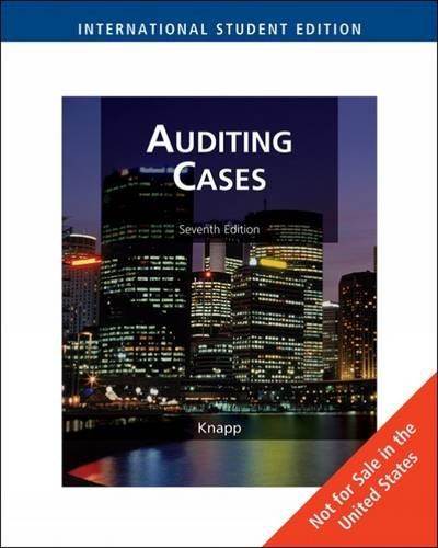 Auditing Cases, International Edition ISBN 9780324595208
