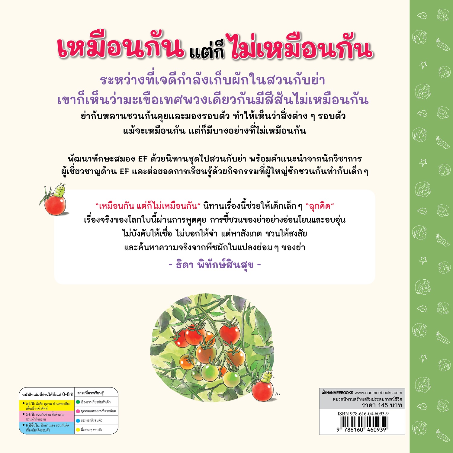 NANMEEBOOKS หนังสือ เหมือนกัน แต่ก็ไม่เหมือนกัน : ชุด ไปสวนกับย่า นิทาน EF