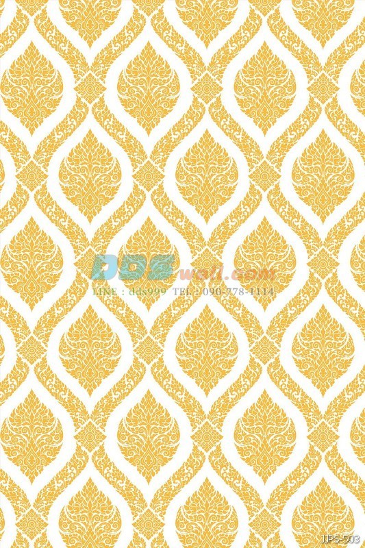 JLIE12-08 วอลเปเปอร์ติดผนัง ลายพุ่มข้าวบิณฑ์ สีขาว