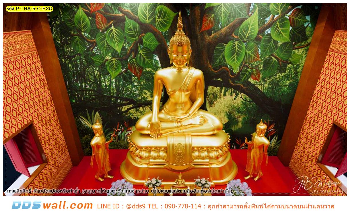 พิมพ์ภาพ ติดผนังโบสถ์ ลายลิขสิทธิ์ภาพลายต้นโพธิ์ใหญ่หลังพระประธาน ได้ภาพสวยงาม ในราคาเบาๆ