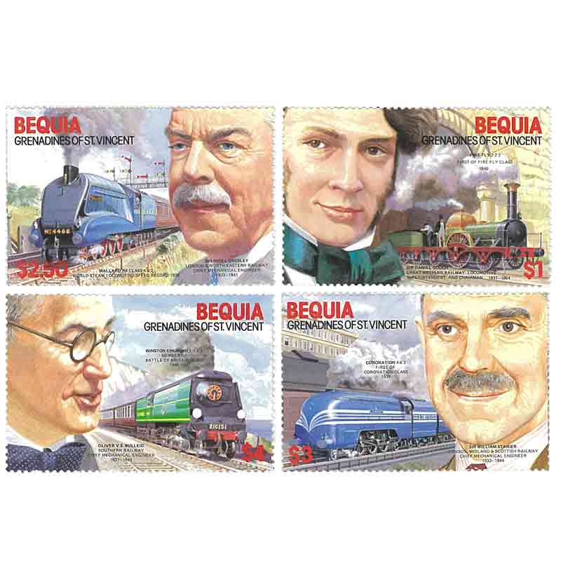 Bequia Stamp, Important People, Train, Railways