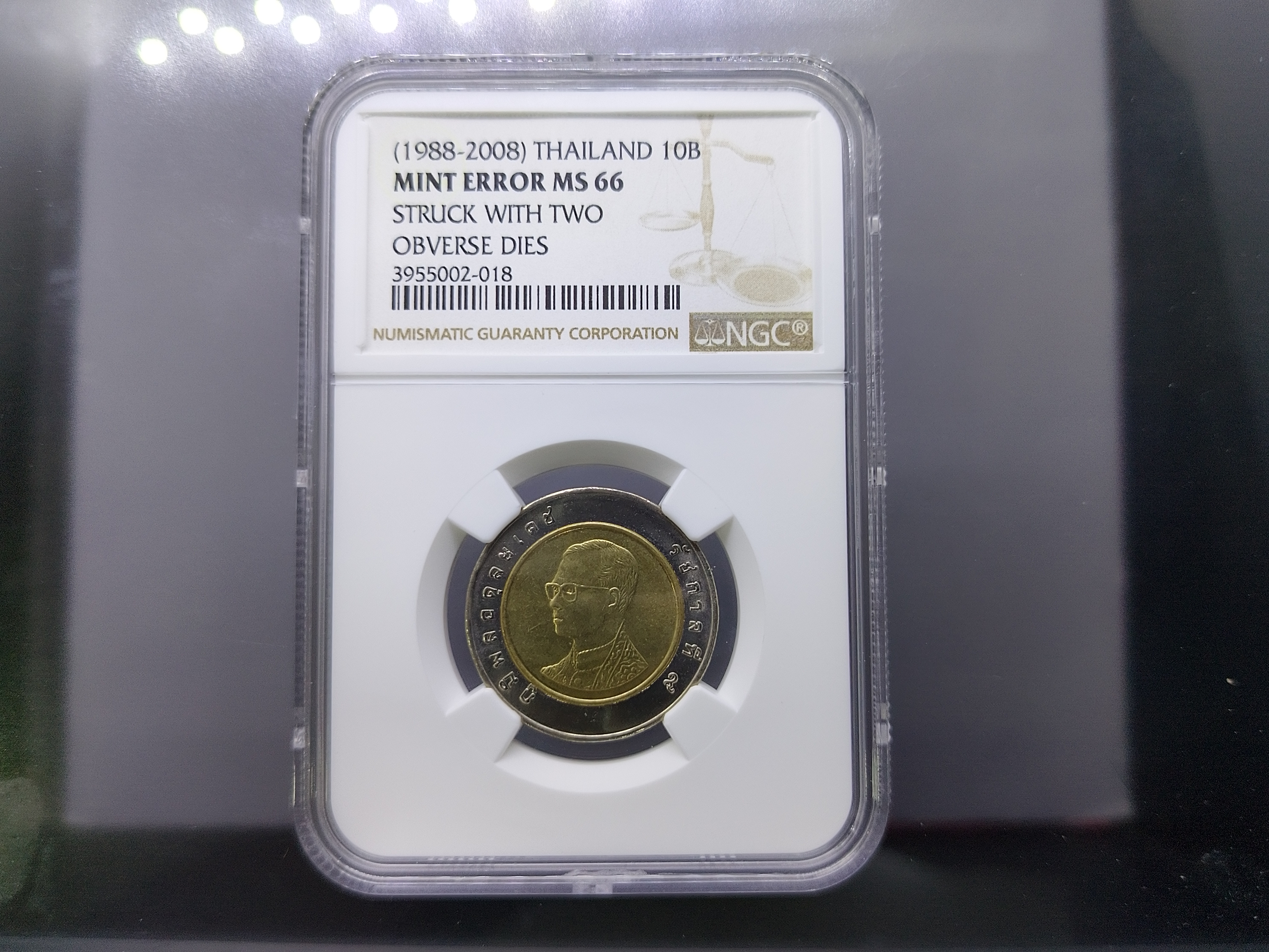 เหรียญหมุนเวียน 10 บาท บล็อก หัว-หัว บล็อกพิเศษ หายาก ไม่ผ่านใช้ เหรียญเกรด MS66 NGC