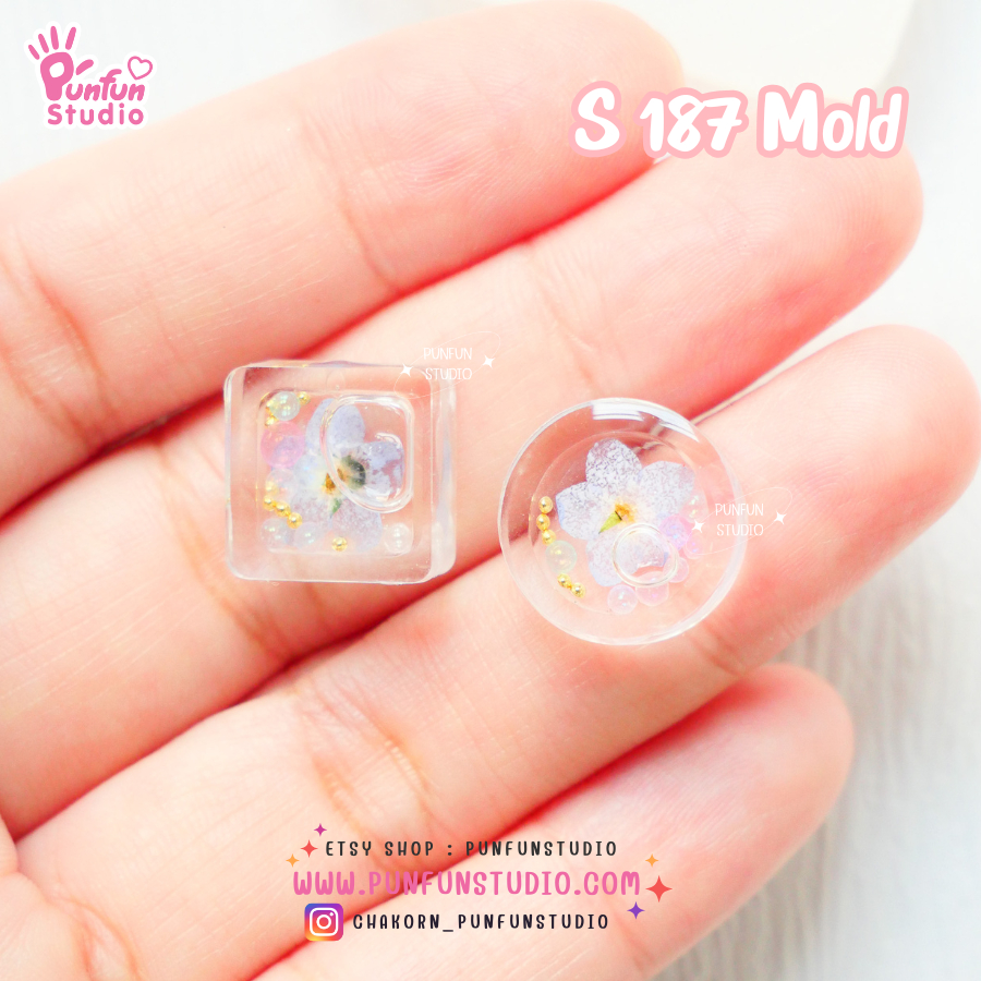 แม่พิมพ์ Shaker S187 Circle & Square Tiny Shaker Mold / แม่พิมพ์ขนาดเล็ก / UV Resin Mold / แม่พิมพ์ต่างหู / แม่พิมพ์จี้