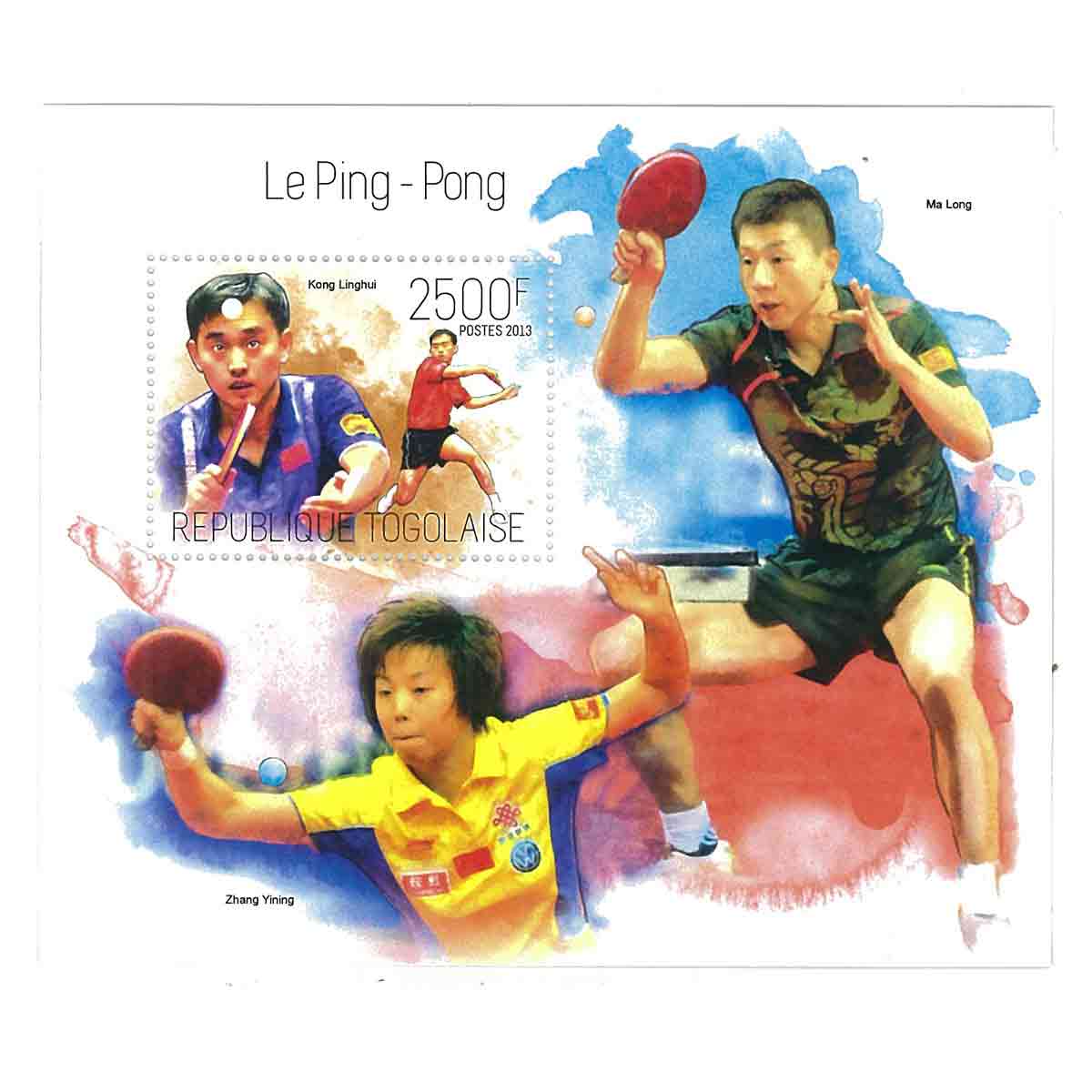 Togo Stamp, 2013 Ping Pong, Table Tennis, Sport, Famous Player S/S