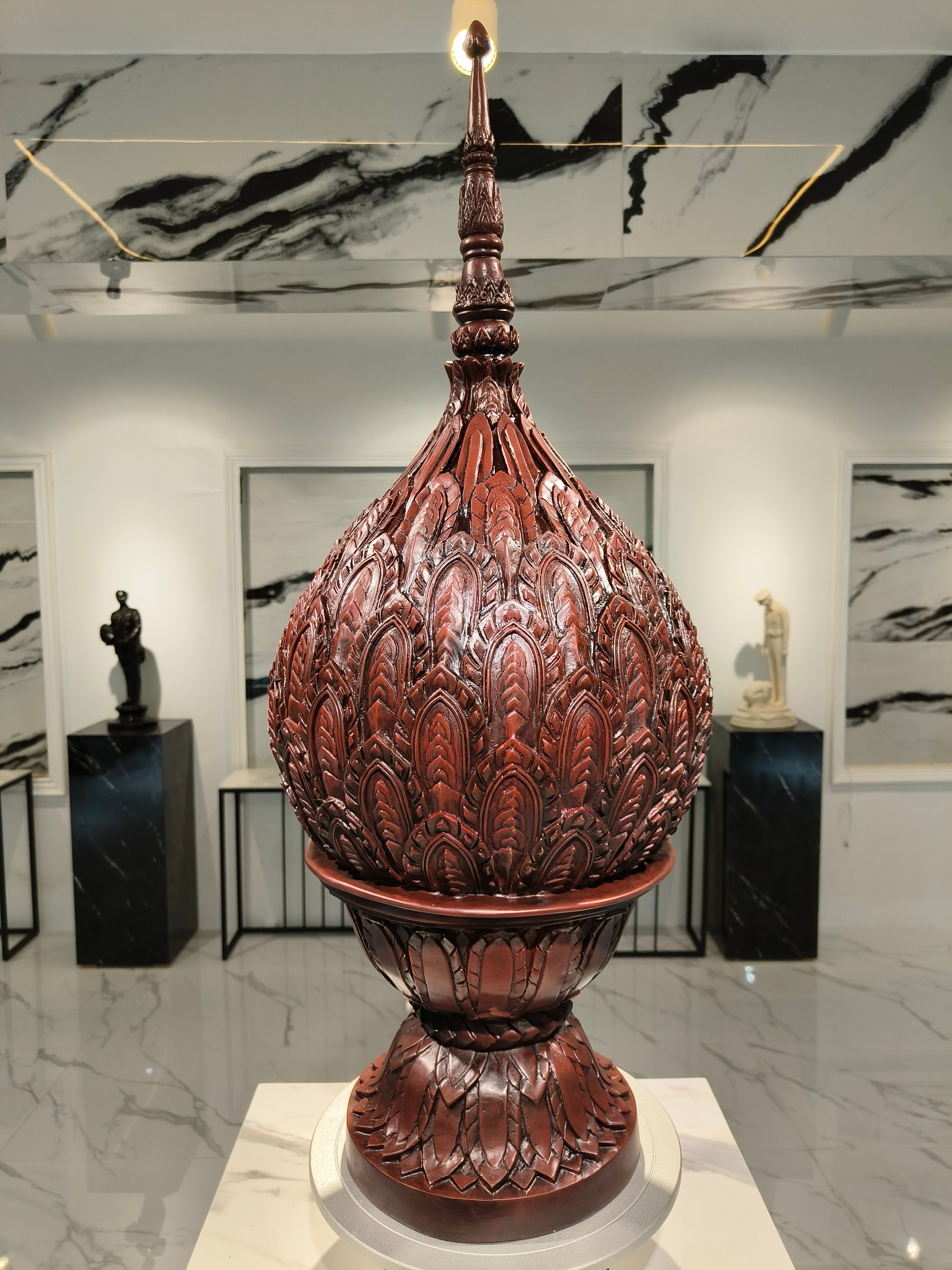 พานพุ่มสักการะ เนื้อสัมฤทธิ์ ขนาดใหญ่ ทำสีพิเศษ