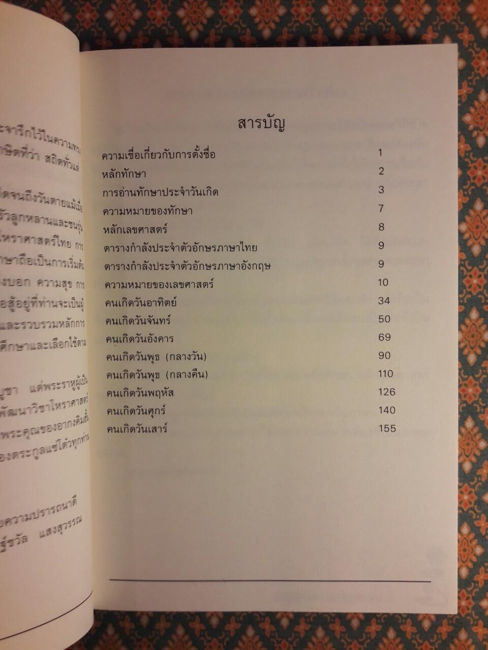 คู่มือตั้งชื่อตามวันเกิด