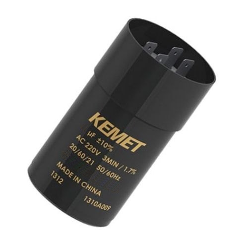 แคปรัน Kemet 80uF 220VAC แบบขาเสียบ Size 39x90mm (Motor Run Capacitor Snap-In)