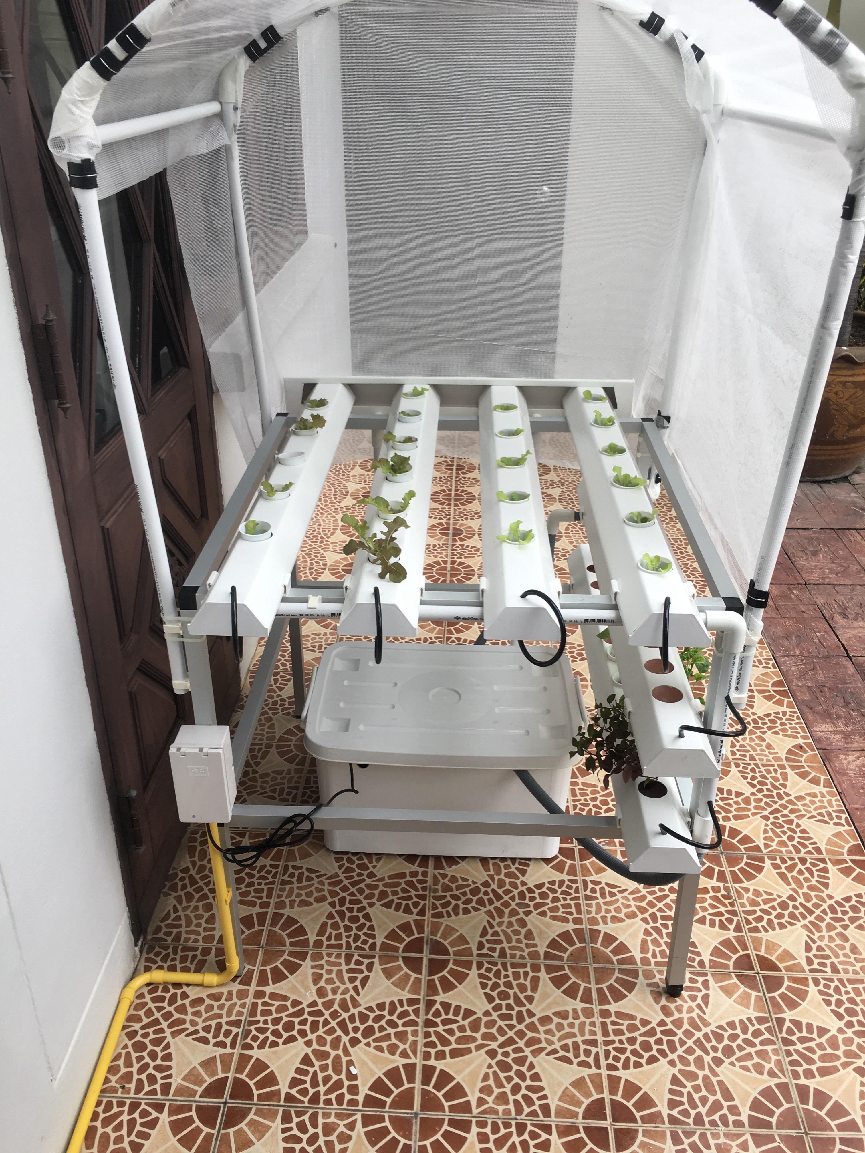 ชุดปลูกผักไฮโดรโปนิกส์ แบบตั้งโต๊ะ ขนาด 1 m 4 รางปลูก+2 รางอนุบาล