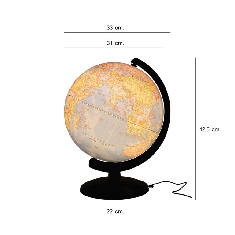 ลูกโลกพลาสติก 12 นิ้ว แบบมีไฟในตัว ไทยและอังกฎษ