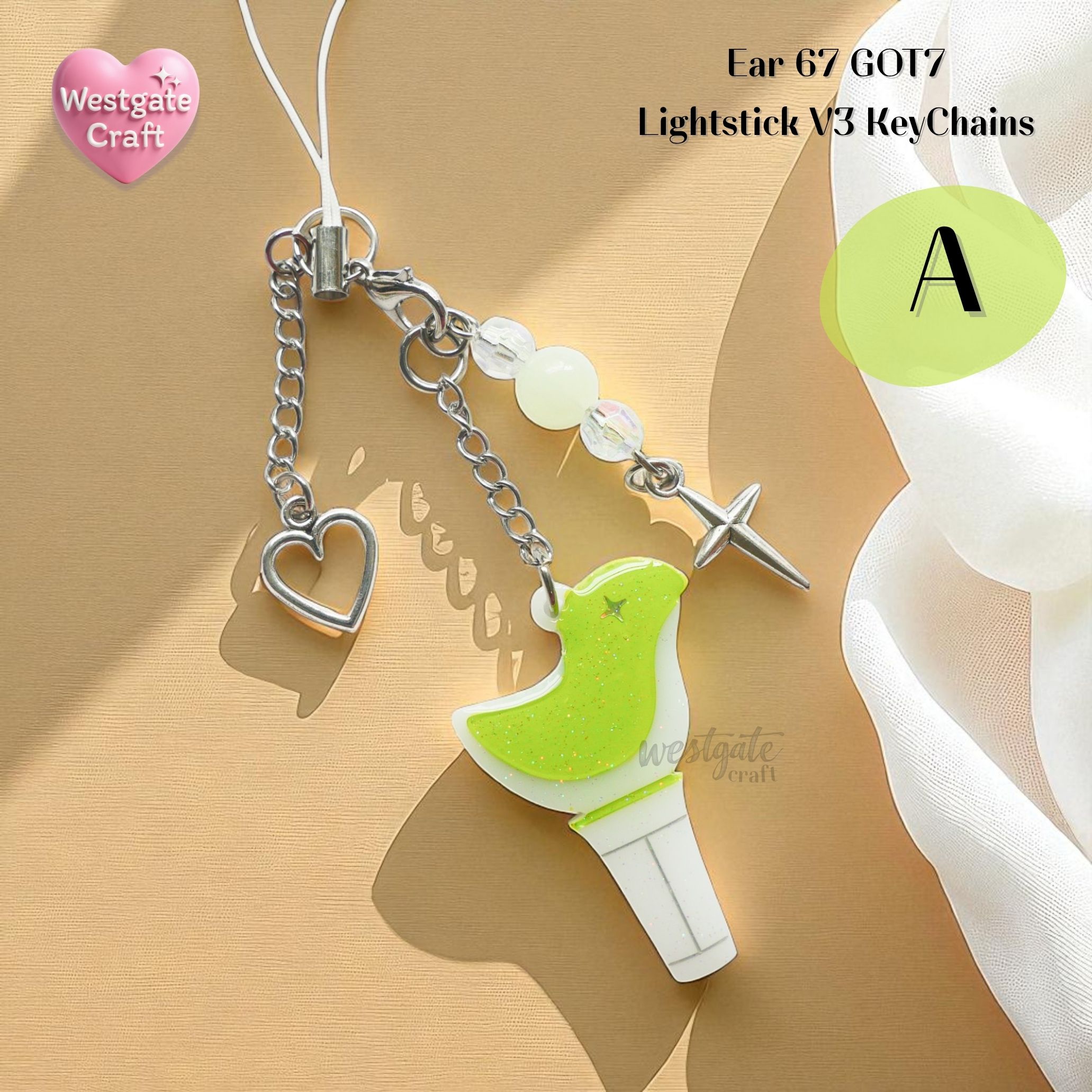 พวงกุญแจ Kpop Ear 67-38 Lightstick V3 / พวงกุญแจเรซิ่น Got / Handmade