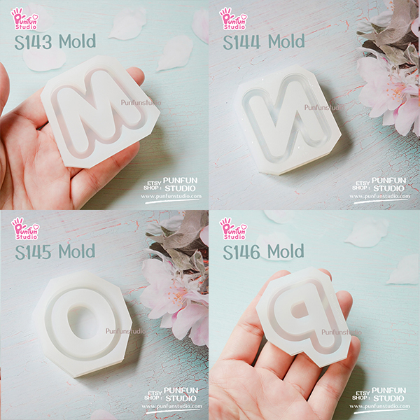 S131-156 Mold Set / Alphabet Shaker Mold / A-Z 26 pieces / Silicone Mold