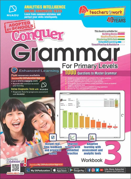 แบบฝึกหัดแกรมม่าภาษาอังกฤษ ป. 3 Conquer Grammar For Primary Levels Workbook 3