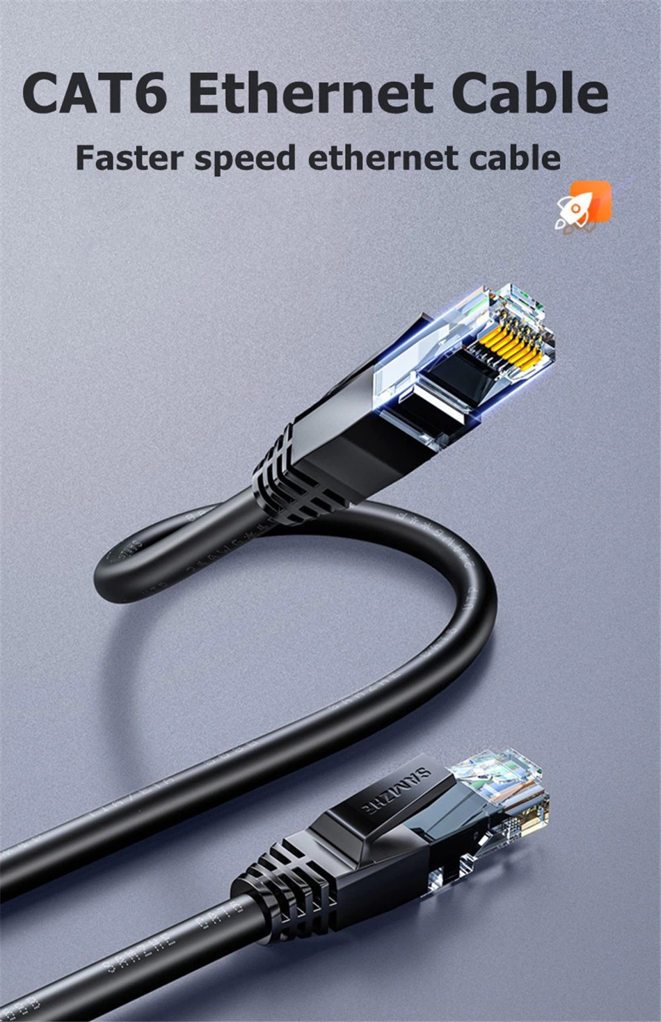 MUISUNGSHOP สายแลน สำเร็จรูป สำหรับอนาคต รับสปีดสูงสุด 10Gbps LAN CAT6 ยาว 10 เมตร Indoor (ภายใน) คละสี