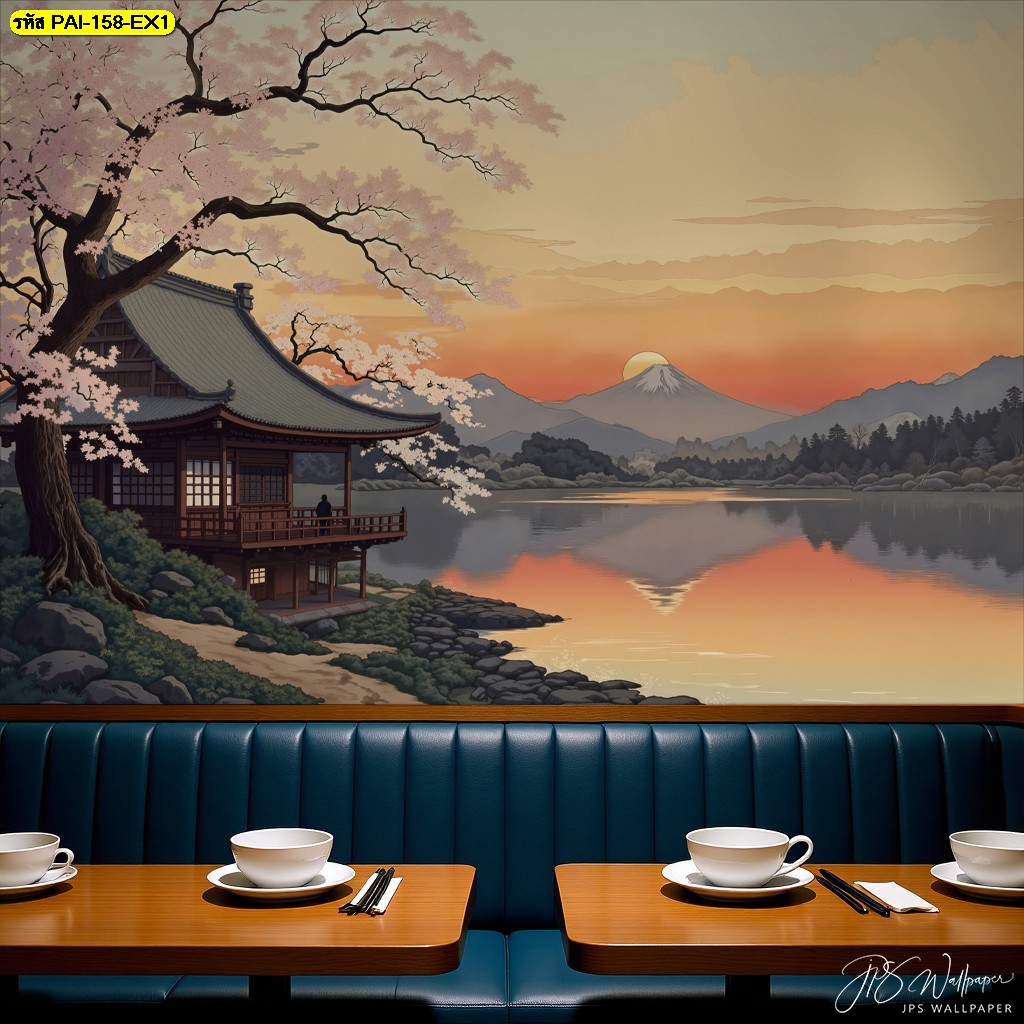 ภาพติดผนังลายญี่ปุ่น โทนอุ่น สร้างธีมร้านอาหารโดดเด่น