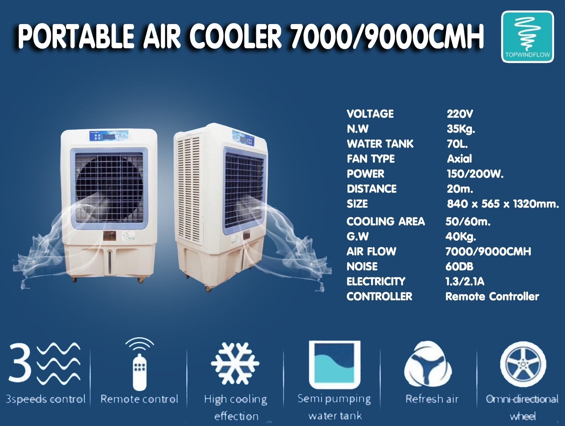 Evap air cooler 9000CMH
