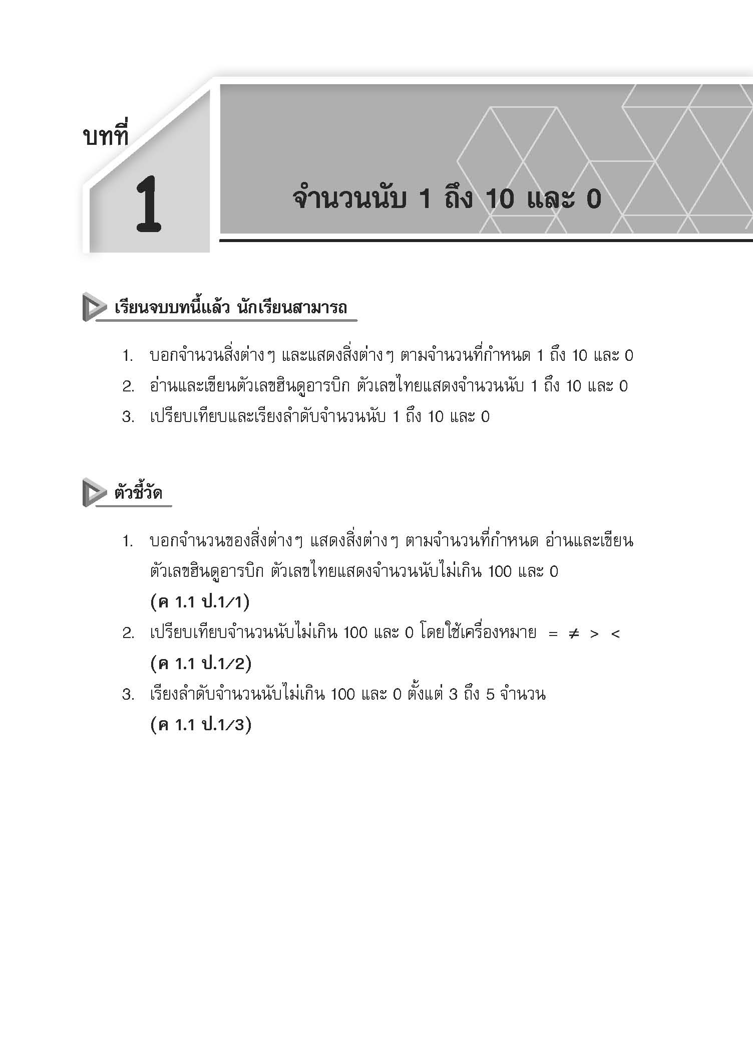 สื่อเสริมรายวิชาพื้นฐานคณิตศาสตร์ ป.1 เล่ม 1