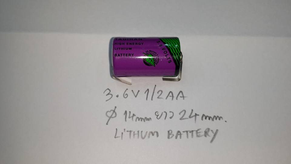 ถ่าน3.6vขาลวดรุ่นTL-2150/TTadiranชนิดLithium Battery 3.6V,0.95AH,1/2AATL2150/T