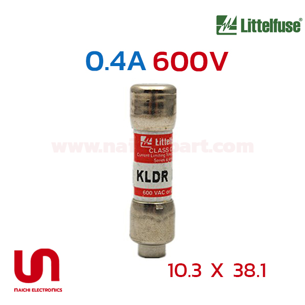 (Pre Order) Littelfuse , KLDR.400 , 0.4A 600V , 10.3 x 38.1mm, Slo-Blo
