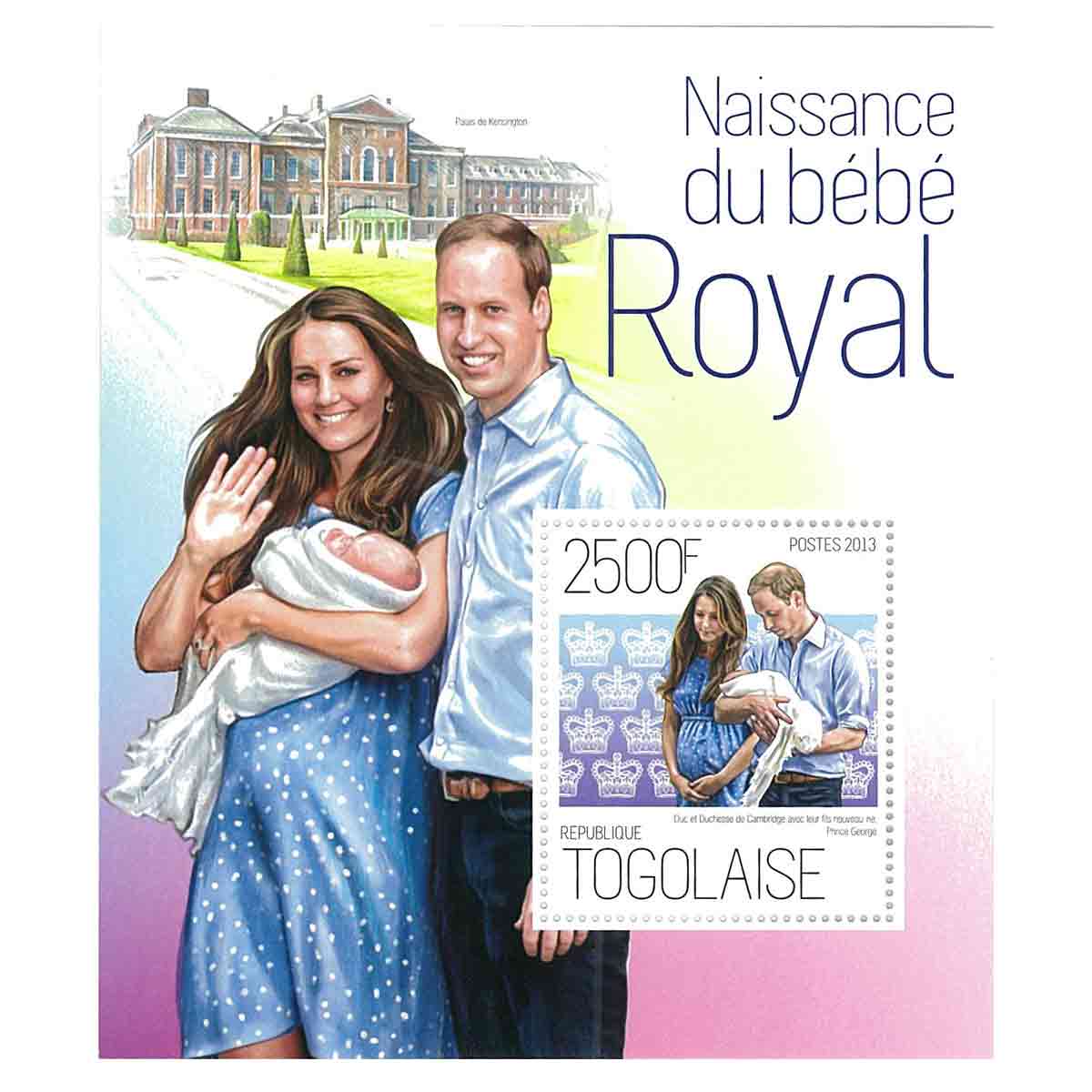 Togo Stamp, 2013 Birth of The Royal Baby, Royalty, Important People S/S