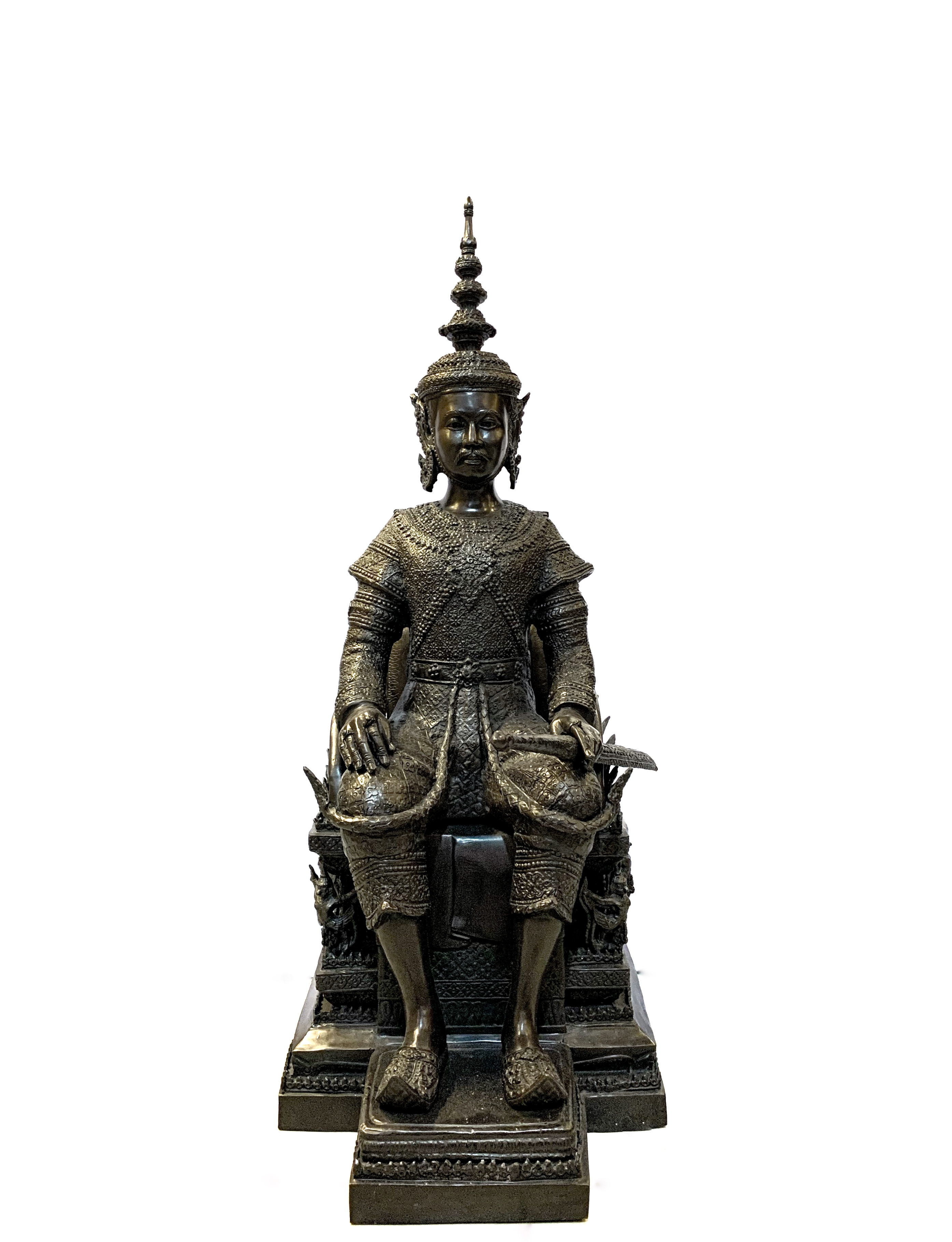 พระบรมรูปหล่อ รัชกาลที่ 5 ร.5 นั่งบัลลังก์ หน้าตัก 14"
