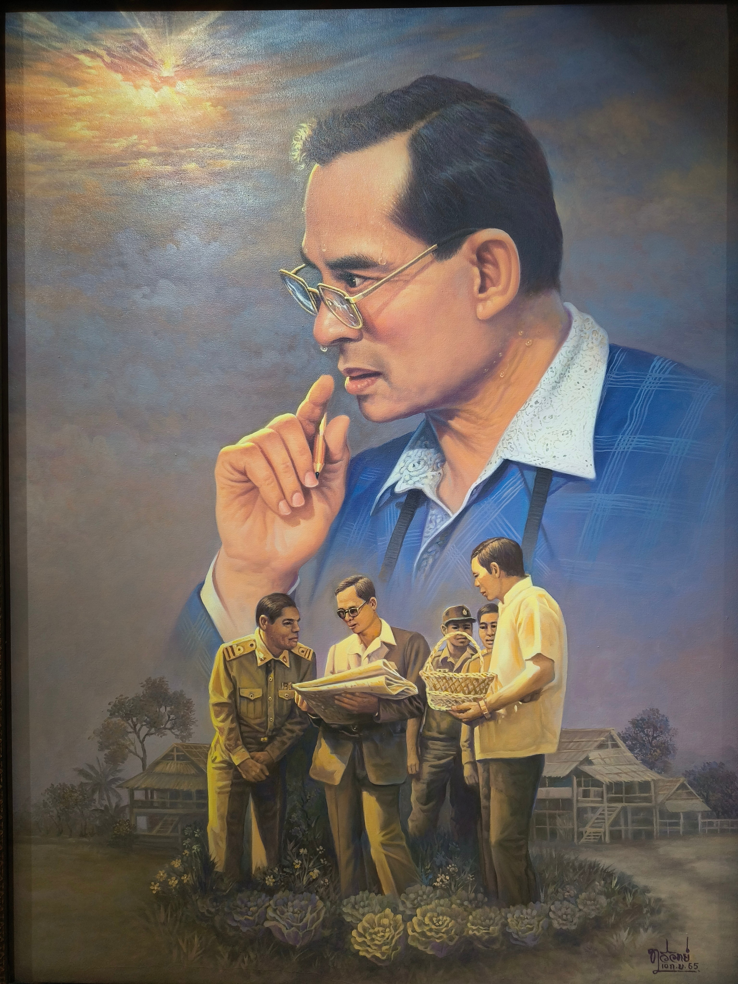 ภาพวาด พระบาทสมเด็จพระเจ้าอยู่หัว รัชกาลที่ 9 ร.9