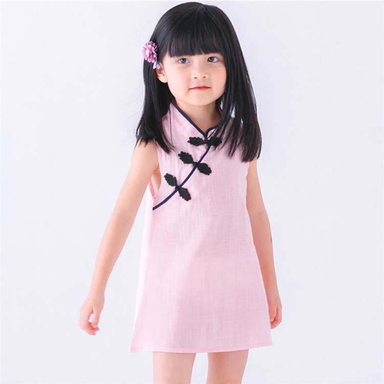 MUISUNGSHOP 🍒 เดรสเด็กผู้หญิงคอจีน มินิเดรส มี 3 สี ให้เลือก