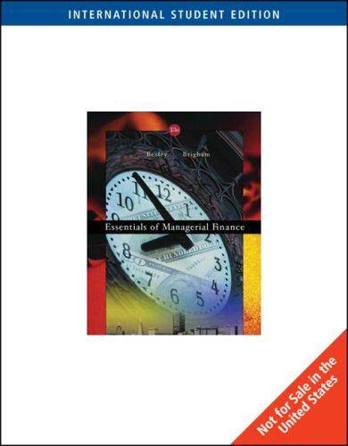 Essentials of Managerial Finance ISBN 9780324225020