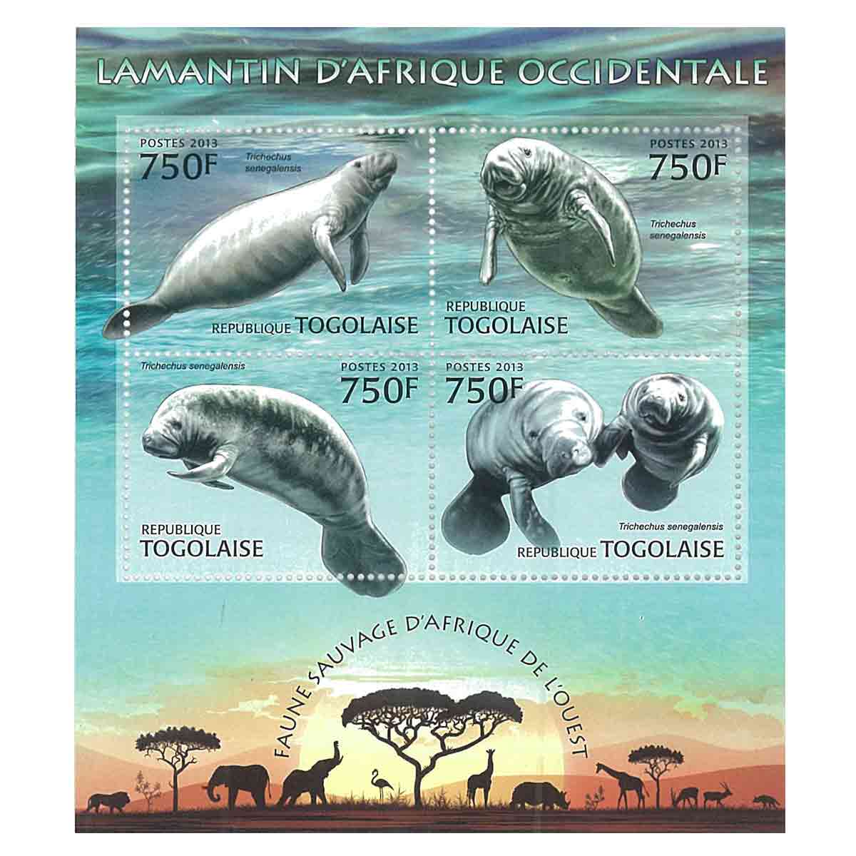 Togo Stamp, 2013 West African Manatee, Animal, Marine Life
