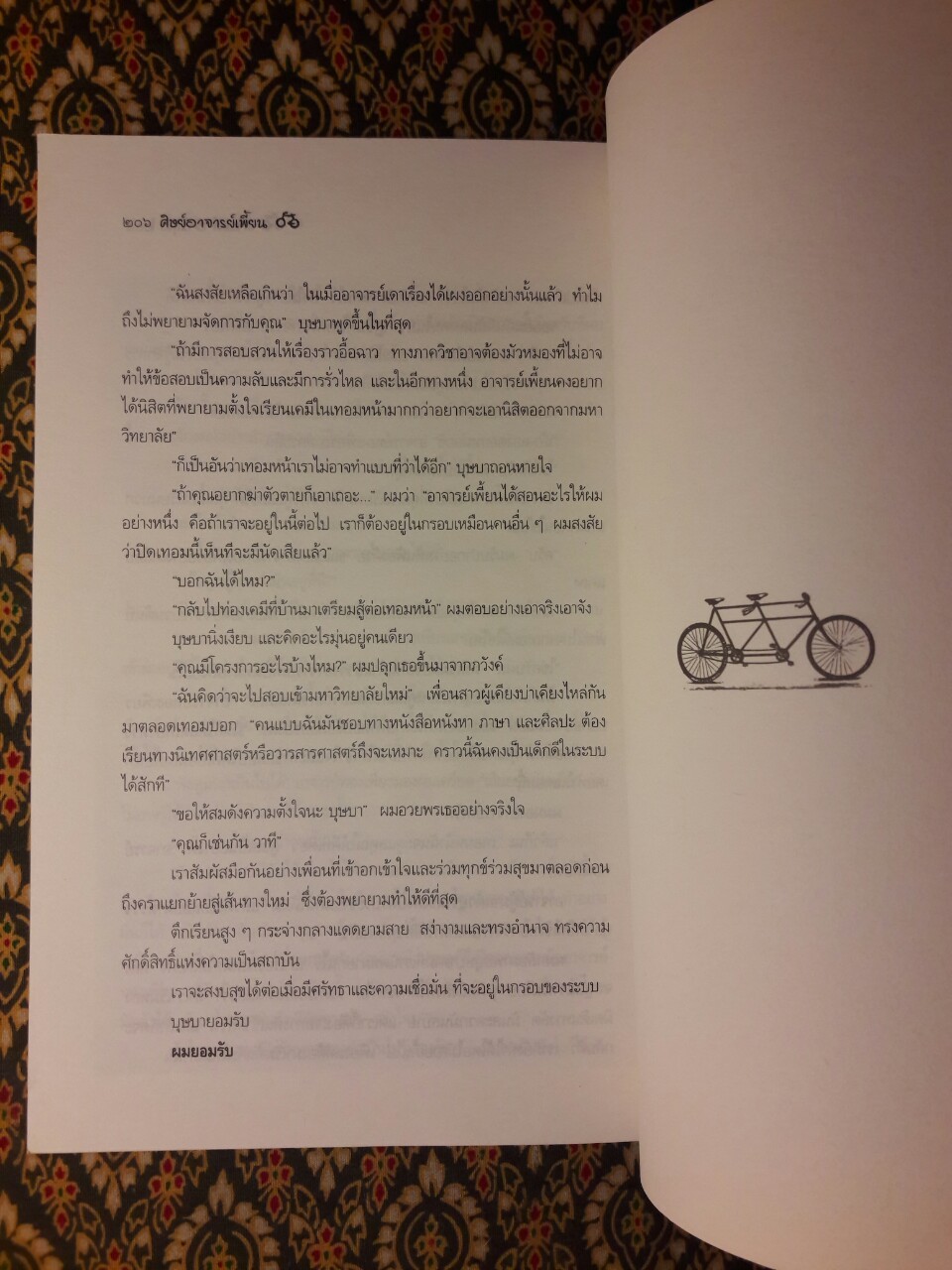 จักรยานแดงในรั้วสีเขียว