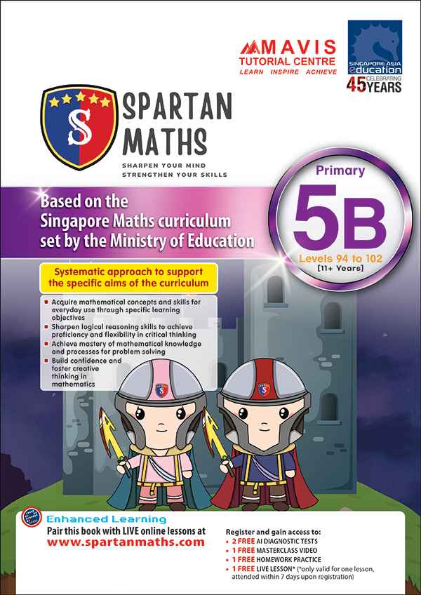 แบบฝึกหัดคณิตศาสตร์ Spartan Maths Primary 5B (Levels 94 to 102)