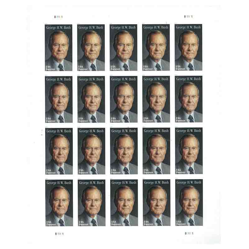 USA Stamp, 2019 George H.W.Bush (เต็มแผ่น)