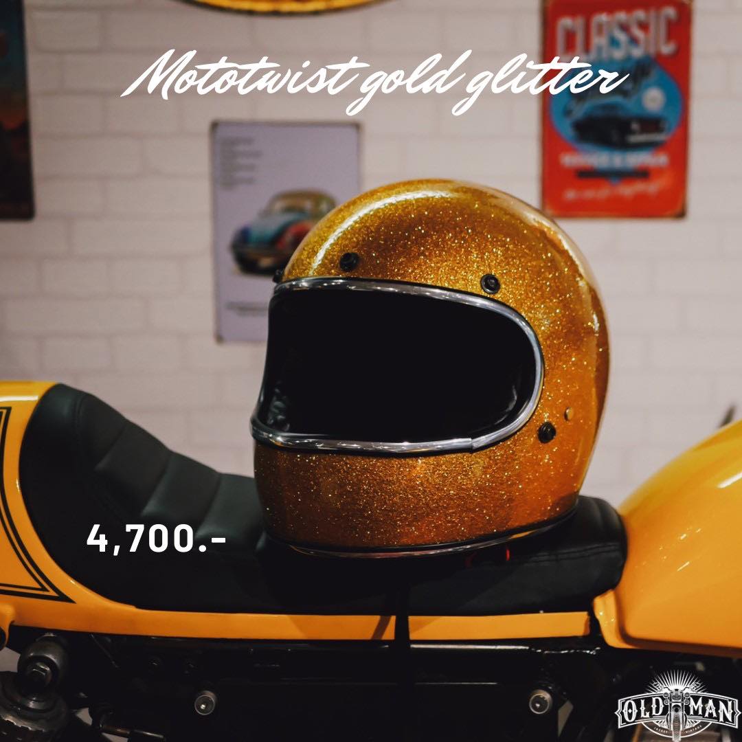 หมวกกันน็อคเต็มใบ Moto twist สีทองกากเพชร XL (สอบถามก่อนสั่งซื้อ)