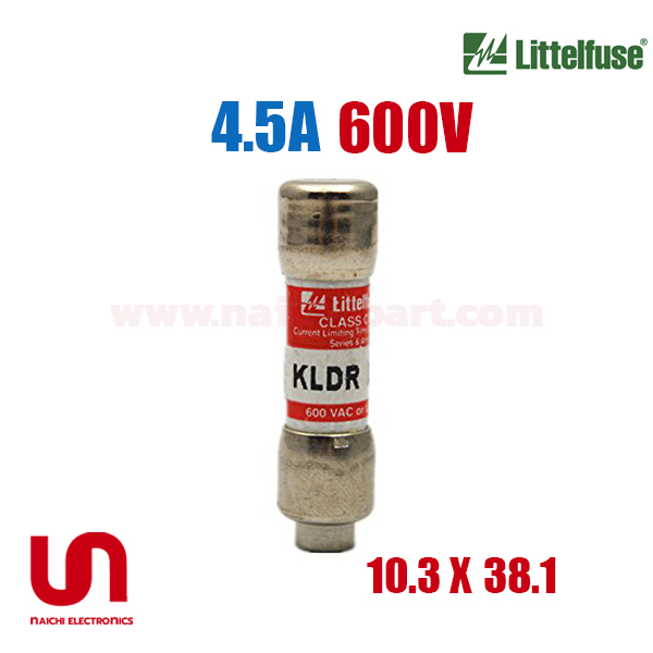 (Pre Order) Littelfuse , KLDR 4-1/2 , 4.5A 600V , 10.3 x 38.1mm, Slo-Blo