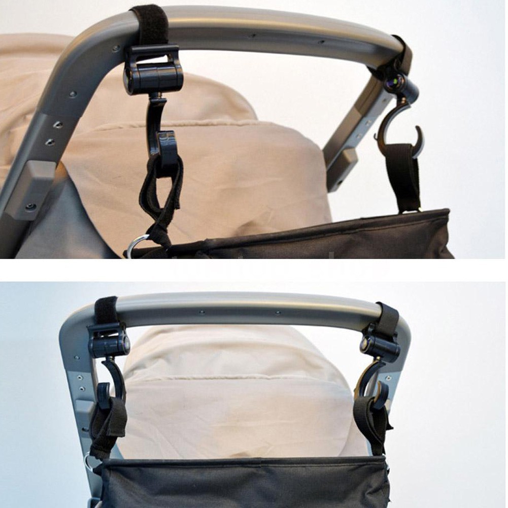 Muisungshop (2 ชิ้น) ตะขอแขวนสัมภาระติดรถเข็นเด็ก ที่แขวนของอเนกประสงค์สำหรับรถเข็นเด็ก Stroller Hook ที่แขวนของแบบหมุนได้