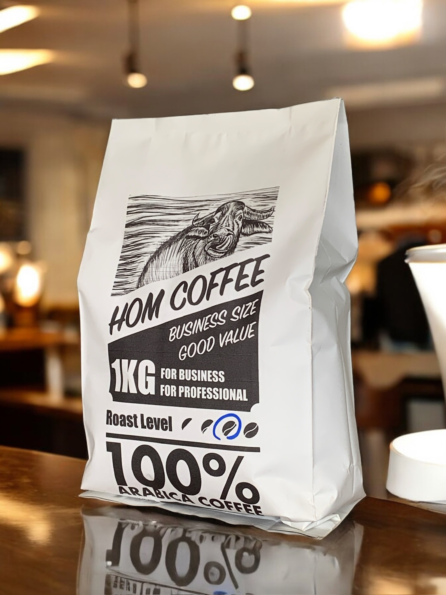 ขายส่ง กาแฟคั่วพร้อมบด ถุงละ 1 กิโลกรัม ( แพ็ค 1 , 3 , 5 กก. ) สำหรับร้านกาแฟ สำนักงาน โรงแรม อาราบิก้า 100% ราคาถูก พร้อมขาย กลิ่นหอม จากหอมฟาร์ม