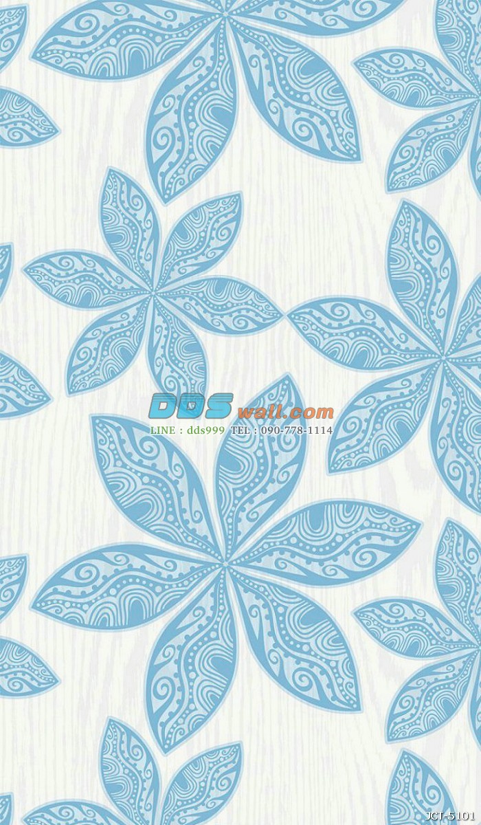 JCOE15-47 ลายดอกไม้ สไตล์โมเดิร์น สีฟ้า