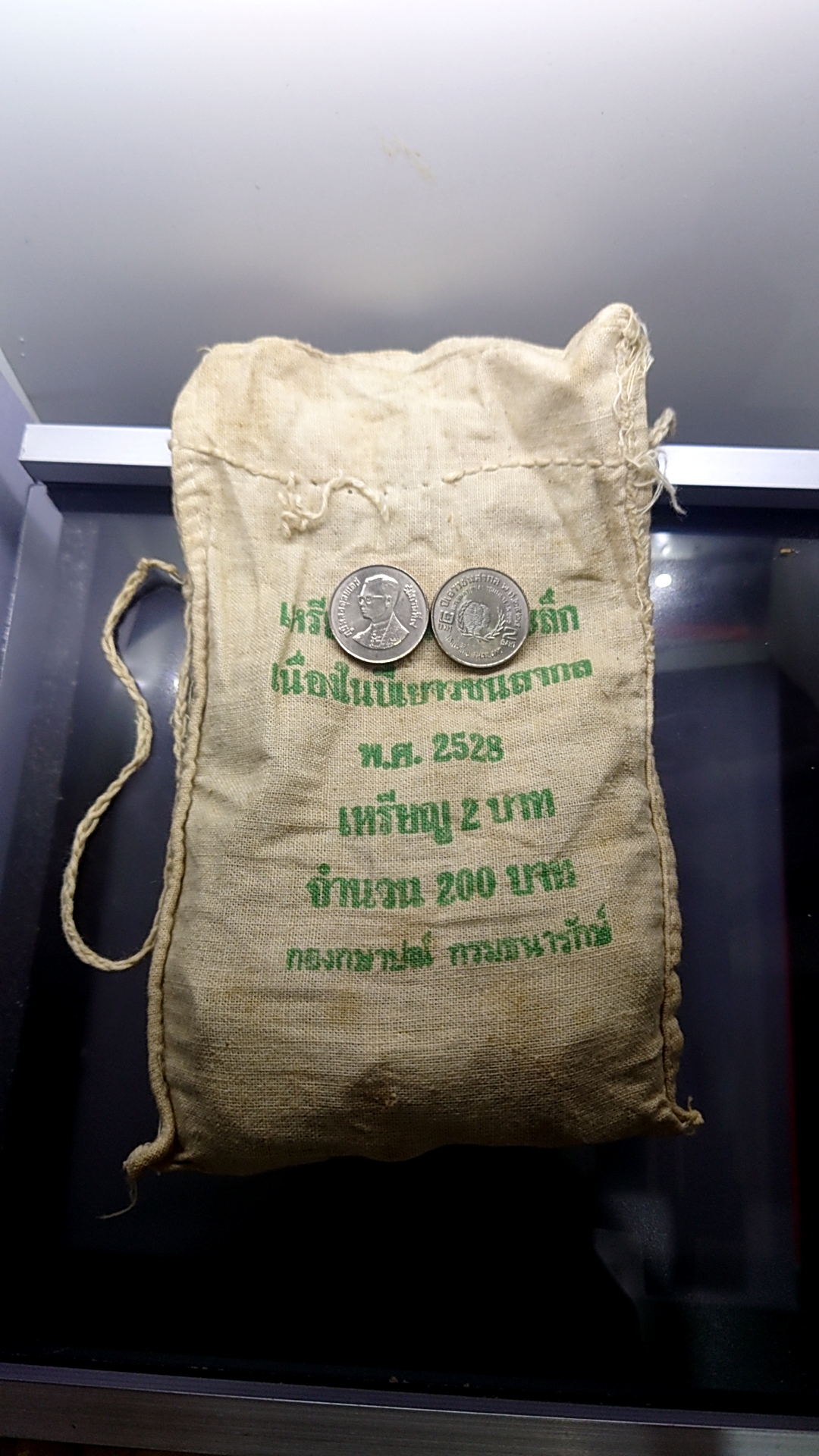เหรียญยกถุง(ถุงเปิด 100 เหรียญ) เหรียญ 2 บาท ปีเยาวชนสากล ไม่ผ่านใช้