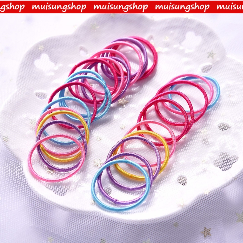 Muisungshop (100 เส้น) ที่รัดผม ยางรัดผม ยางมัดผม สำหรับเด็ก ขนาด 3 ซม.