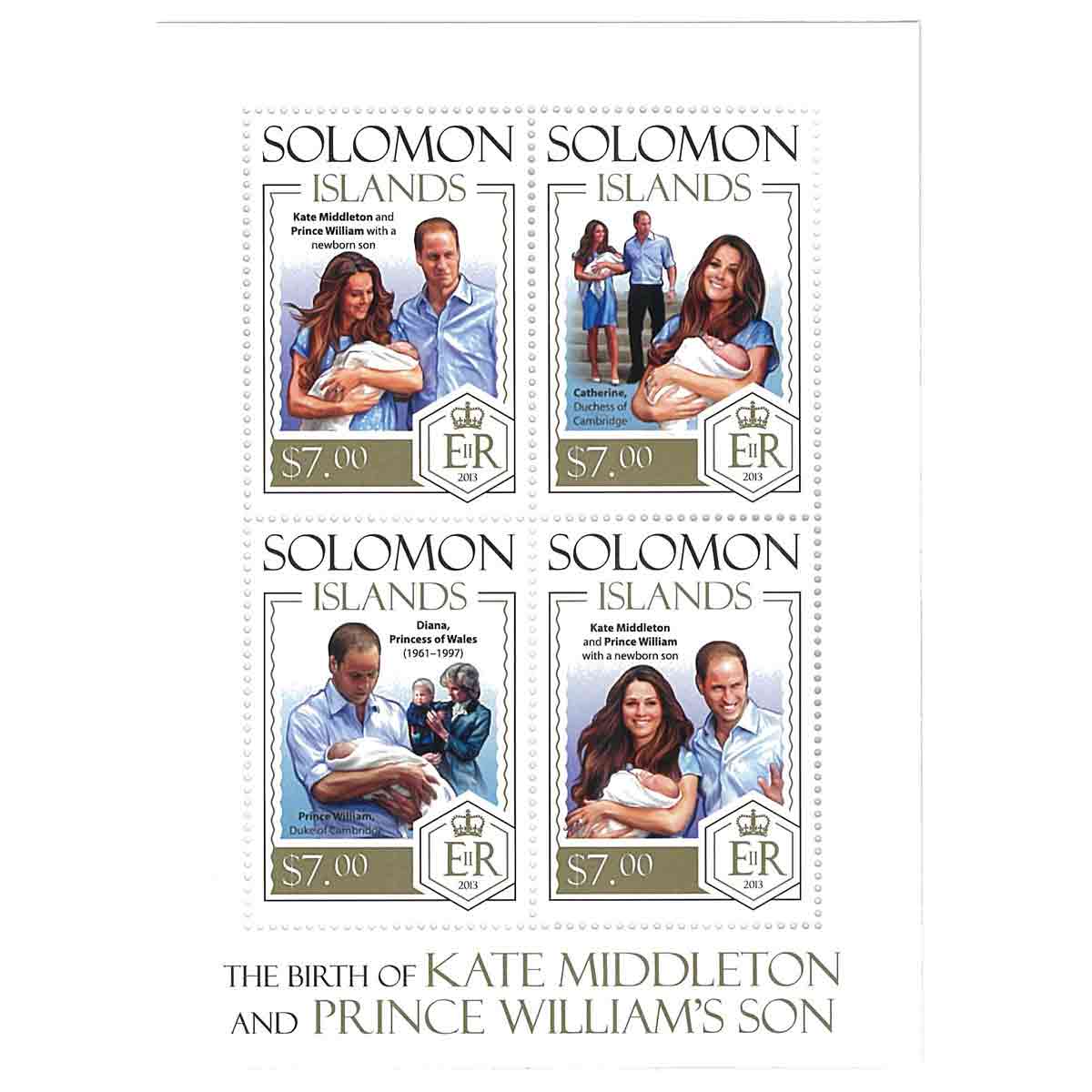 Solomon Islands Stamp, 2013 The Birth of Kate Middleton & Prince William's Son
