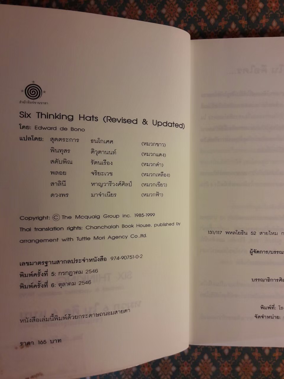 หมวก 6 ใบ คิด 6 แบบ SIX THINKING HATS