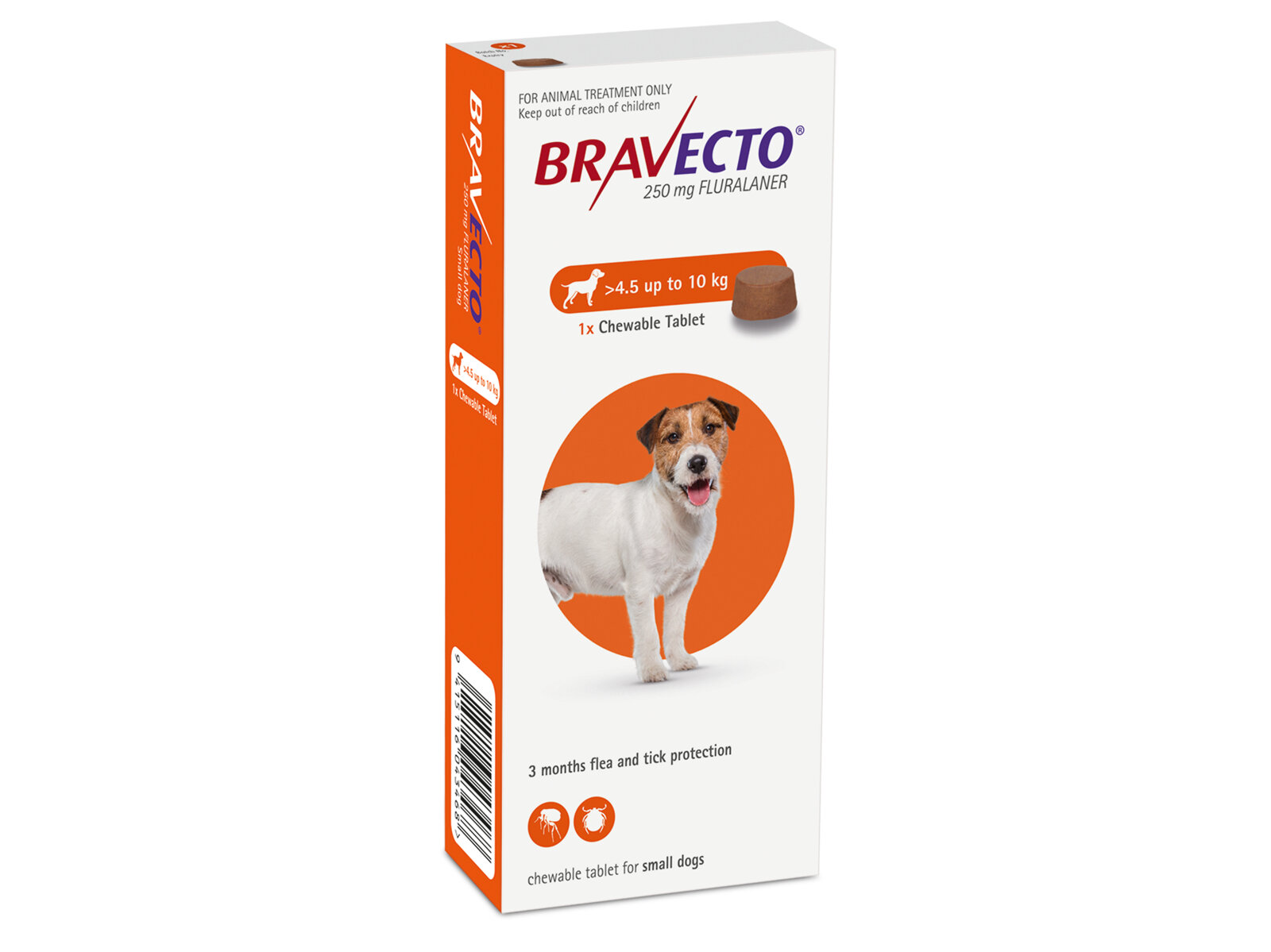 Bravecto ยากินกำจัดเห็บหมัด สำหรับสุนัขน้ำหนัก 4.5-10 kg.