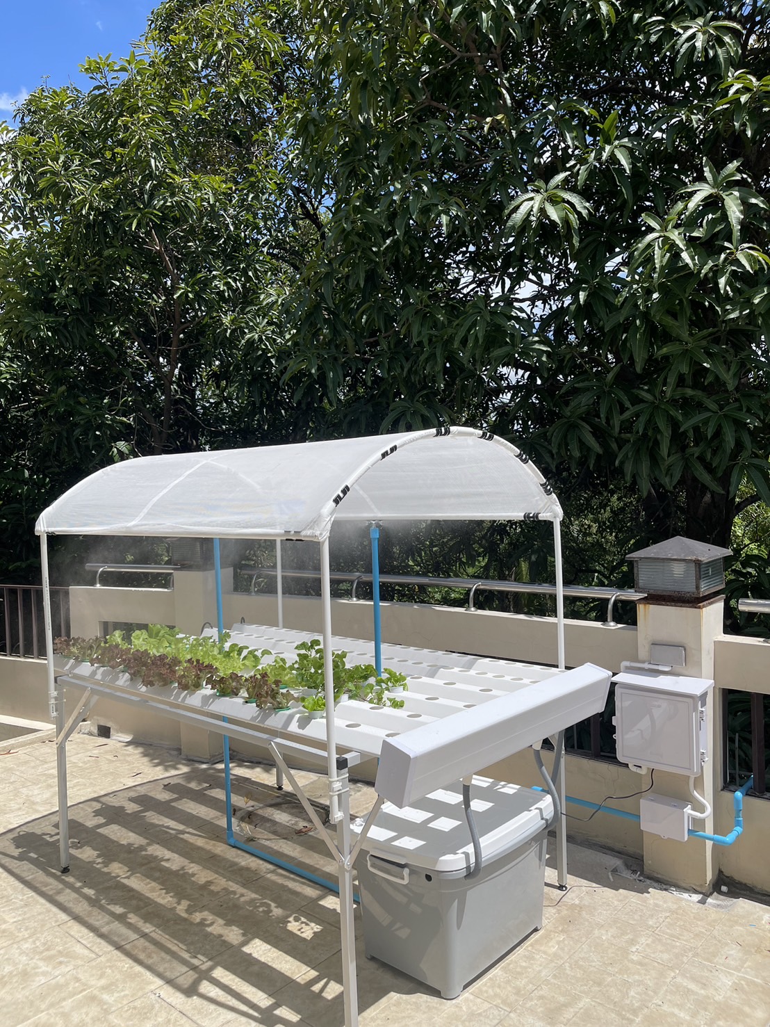 ชุดปลูกผักไฮโดรโปนิกส์ แบบตั้งโต๊ะ ขนาด 2 m. 4 รางปลูก+2รางอนุบาล