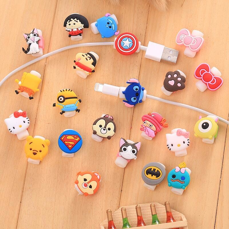 MUISUNGSHOP ชุดที่ 1 (1-24) ที่ล๊อค ตัวล็อก กันสายชาร์จหักถนอมสาย กันสายหัก ลายการ์ตูน Charger Cable Protector.