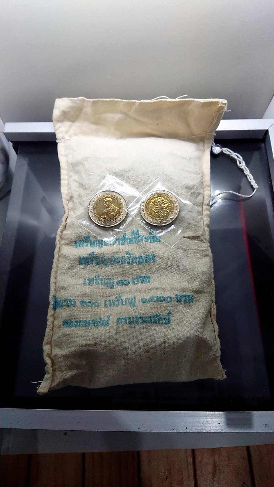 เหรียญยกถุง 100 เหรียญ เหรียญ 10 บาท สองสี ที่ระลึกการพัฒนาอย่างยั่งยืนเพื่ออนาคตมั่นคง ปี 2538 ไม่ผ่านใช้