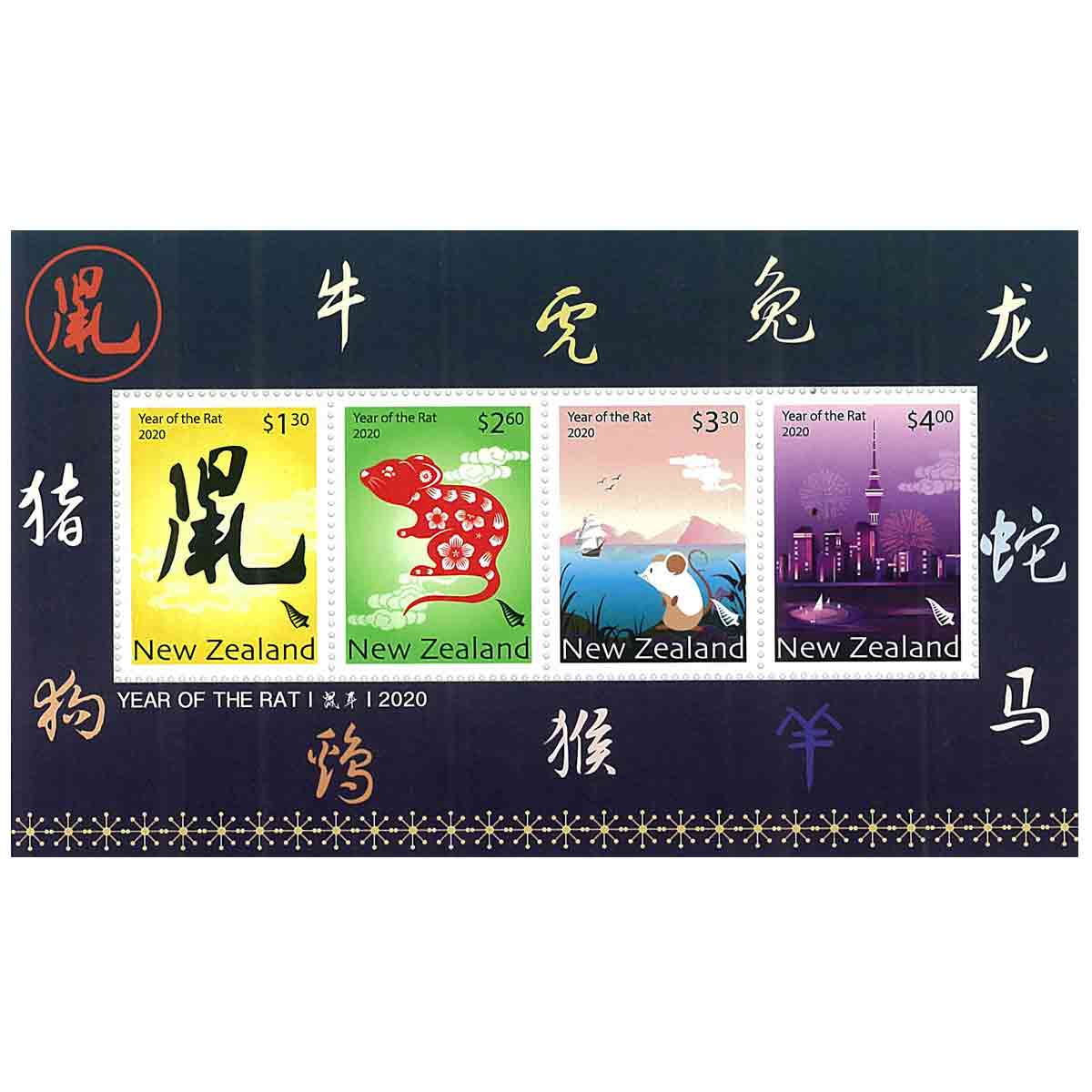 New Zealand Stamp, 2020 Year of the Rat S/S