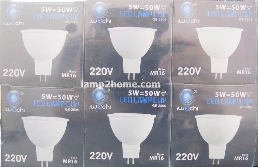 หลอดLED Hi-power ขั้ว MR16 (220v 5w) แสงขาว/แสงเหลือง