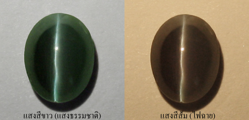 **ขายแล้ว**อเล็กซานไดรท์ตาแมว (Alexandrite Cat's eye) 0.81 กะรัต ตาแมวเจ้าสามสี หายากมาก