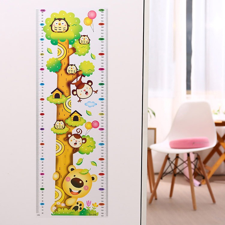 MUISUNGSHOP โปสเตอร์/สติ๊กเกอร์ วัดส่วนสูงติดผนัง ลายการ์ตูนน่ารักสำหรับเด็ก แผ่นวัดส่วนสูงเด็ก