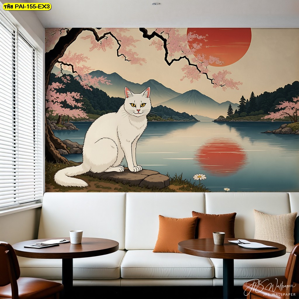 เปลี่ยนร้านอาหารญี่ปุ่นให้คิวท์ ด้วยวอลเปเปอร์แมวญี่ปุ่น
